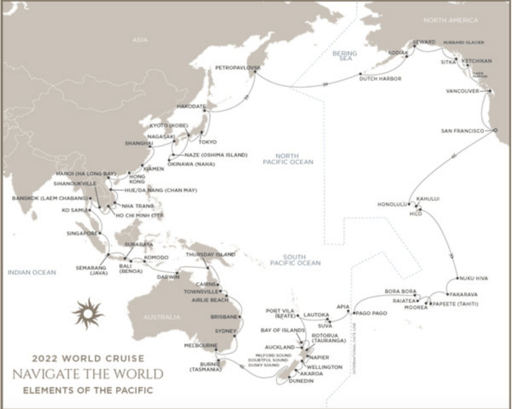 Regent Seven Seas World Cruise 2022 Itinerary