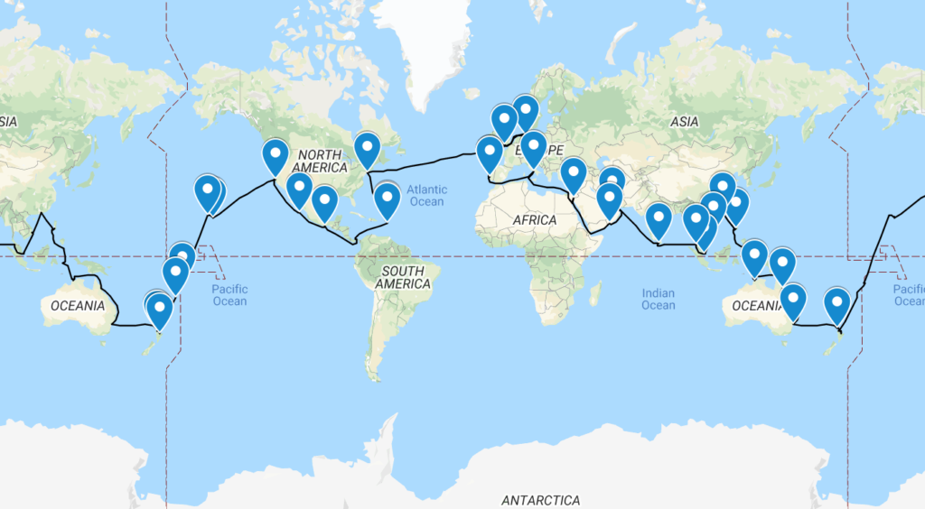 Queen Victoria 2023 World Cruise Itinerary