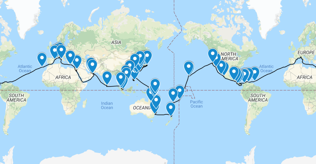 MSC Poesia World Cruise 2023 Itinerary