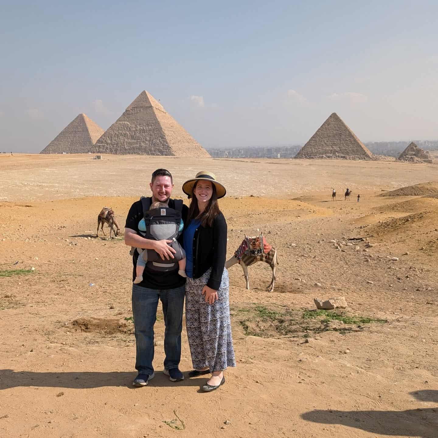 Family Cruising with Baby visiting the Pyramids