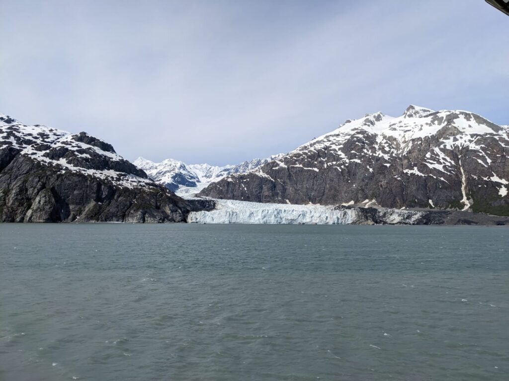 Marjerie Glacier in Glacier Bay is beautiful even on cloudy days.